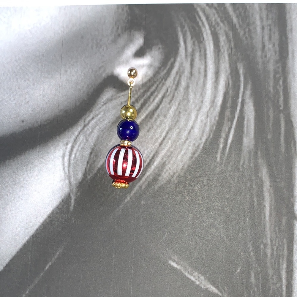 Handcrafted Red-White-Blue Earrings